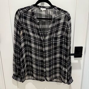 Joie sheer plaid top